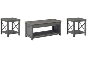 Freedan Grayish Brown Coffee Table and 2 End Tables by Ashley at Eve Furniture