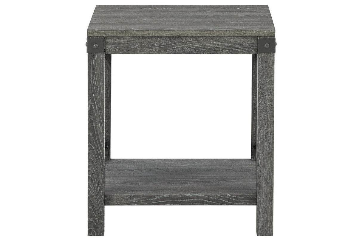 Freedan Grayish Brown End Table by Ashley at Eve Furniture