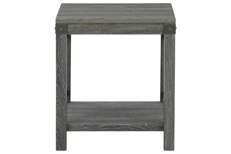 Freedan Grayish Brown End Table by Ashley at Eve Furniture