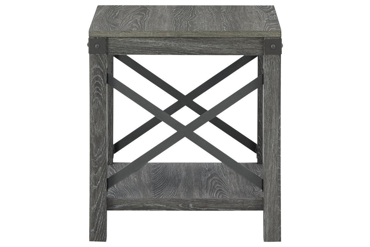 Freedan Grayish Brown End Table by Ashley at Eve Furniture