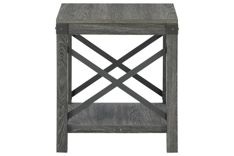 Freedan Grayish Brown End Table by Ashley at Eve Furniture