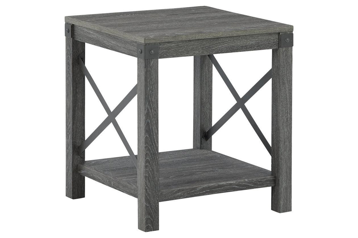 Freedan Grayish Brown End Table by Ashley at Eve Furniture