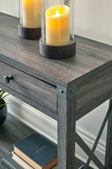 Freedan Grayish Brown Sofa/Console Table by Ashley at Eve Furniture