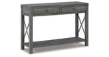 Freedan Grayish Brown Sofa/Console Table by Ashley at Eve Furniture