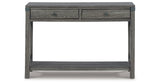 Freedan Grayish Brown Sofa/Console Table by Ashley at Eve Furniture