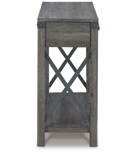 Freedan Grayish Brown Sofa/Console Table by Ashley at Eve Furniture