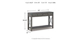 Freedan Grayish Brown Sofa/Console Table by Ashley at Eve Furniture