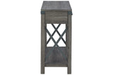 Freedan Grayish Brown Sofa/Console Table by Ashley at Eve Furniture