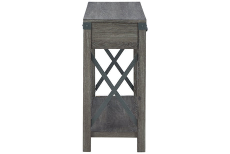 Freedan Grayish Brown Sofa/Console Table by Ashley at Eve Furniture