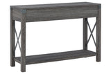 Freedan Grayish Brown Sofa/Console Table by Ashley at Eve Furniture