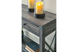 Freedan Grayish Brown Sofa/Console Table by Ashley at Eve Furniture