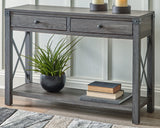 Freedan Grayish Brown Sofa/Console Table by Ashley at Eve Furniture
