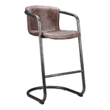 Freeman Barstool Grazed Brown Leather - Set Of Two by Moe's Home at Eve Furniture