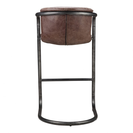 Freeman Barstool Grazed Brown Leather - Set Of Two by Moe's Home at Eve Furniture