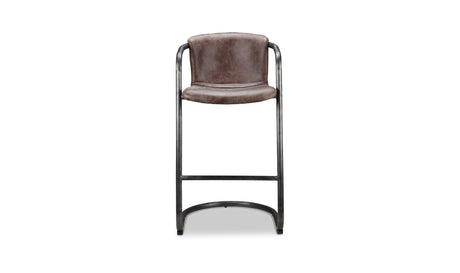 Freeman Barstool Grazed Brown Leather - Set Of Two by Moe's Home at Eve Furniture