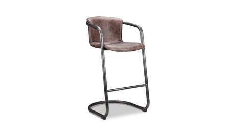 Freeman Barstool Grazed Brown Leather - Set Of Two by Moe's Home at Eve Furniture