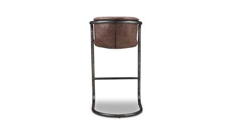 Freeman Barstool Grazed Brown Leather - Set Of Two by Moe's Home at Eve Furniture