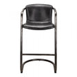 Freeman Barstool Onyx Black Leather - Set of Two by Moe's Home at Eve Furniture