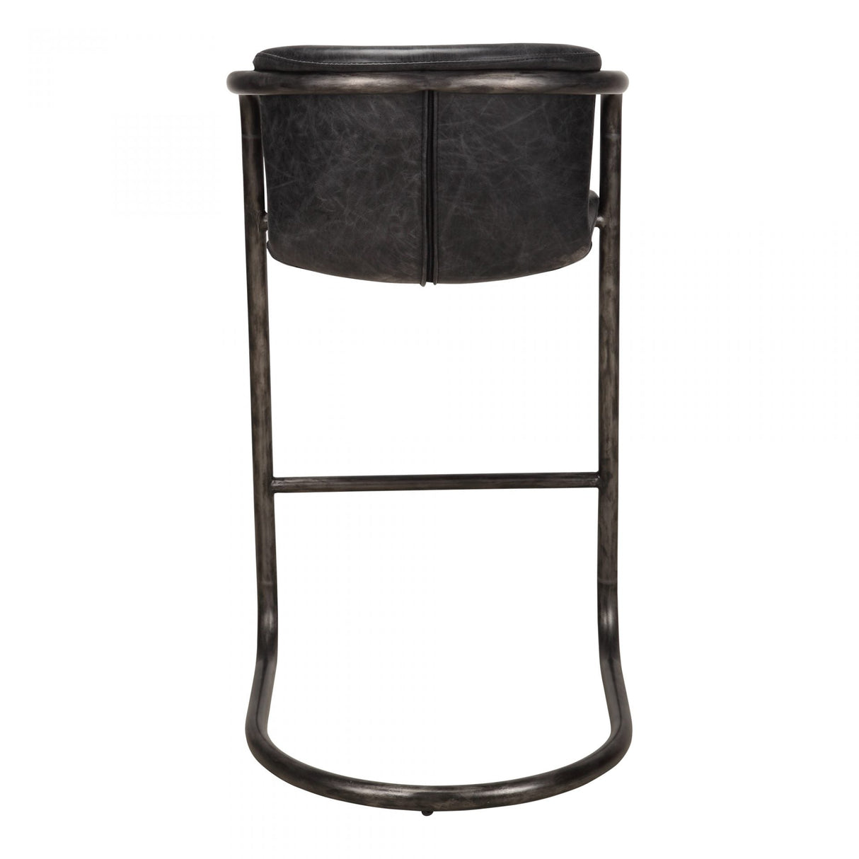 Freeman Barstool Onyx Black Leather - Set of Two by Moe's Home at Eve Furniture