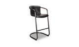 Freeman Barstool Onyx Black Leather - Set of Two by Moe's Home at Eve Furniture