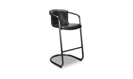 Freeman Barstool Onyx Black Leather - Set of Two by Moe's Home at Eve Furniture
