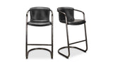 Freeman Barstool Onyx Black Leather by Moe's Home at Eve Furniture