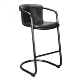 Freeman Barstool Onyx Black Leather by Moe's Home at Eve Furniture