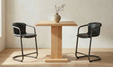 Freeman Barstool Onyx Black Leather by Moe's Home at Eve Furniture