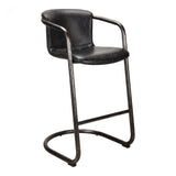 Freeman Barstool Onyx Black Leather by Moe's Home at Eve Furniture