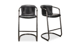 Freeman Barstool Onyx Black Leather by Moe's Home at Eve Furniture