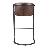 Freeman Brown Leather Barstool (Set of 2) by Moe's Home at Eve Furniture