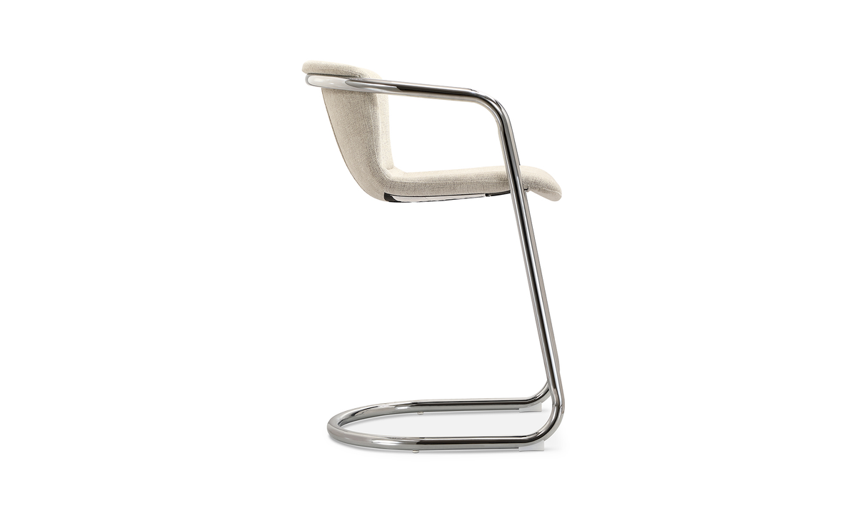 Freeman Chrome Frame Counter Stool Blended Cream by Moe's Home at Eve Furniture