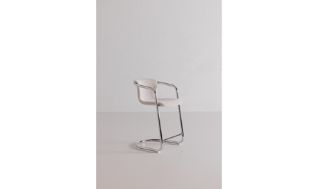 Freeman Chrome Frame Counter Stool Blended Cream by Moe's Home at Eve Furniture
