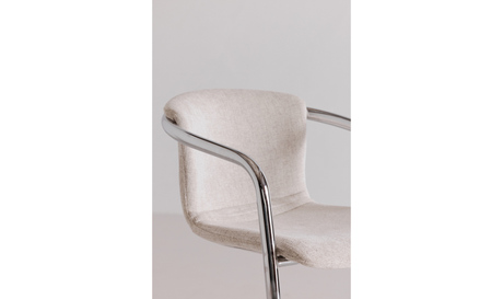 Freeman Chrome Frame Counter Stool Blended Cream by Moe's Home at Eve Furniture