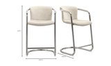 Freeman Chrome Frame Counter Stool Blended Cream by Moe's Home at Eve Furniture