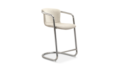 Freeman Chrome Frame Counter Stool Blended Cream by Moe's Home at Eve Furniture