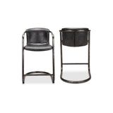 Freeman Onyx Black Leather Counter Stool (Set of 2) by MOES at Eve Furniture