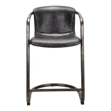 Freeman Onyx Black Leather Counter Stool (Set of 2) by MOES at Eve Furniture
