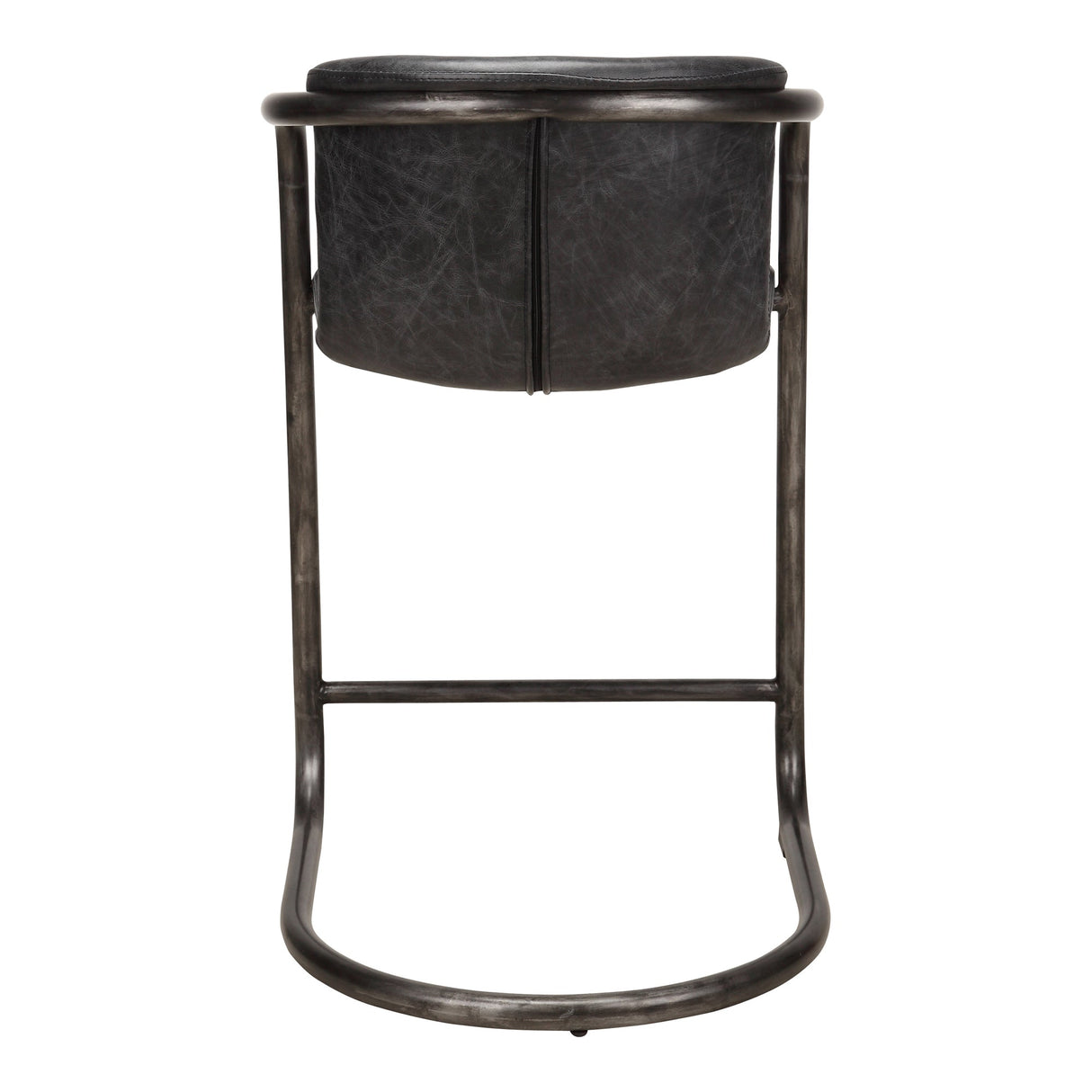 Freeman Onyx Black Leather Counter Stool (Set of 2) by MOES at Eve Furniture