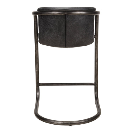 Freeman Onyx Black Leather Counter Stool (Set of 2) by MOES at Eve Furniture