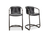 Freeman Onyx Black Leather Counter Stool (Set of 2) by MOES at Eve Furniture