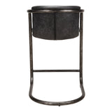 Freeman Onyx Black Leather Counter Stool (Set of 2) by Moe's Home at Eve Furniture