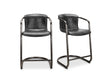Freeman Onyx Black Leather Counter Stool (Set of 2) by Moe's Home at Eve Furniture