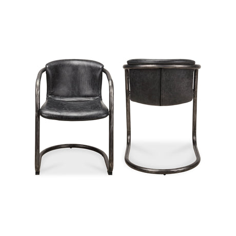 Freeman Onyx Black Leather Dining Chair (Set of 2) by MOES at Eve Furniture