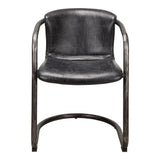 Freeman Onyx Black Leather Dining Chair (Set of 2) by MOES at Eve Furniture
