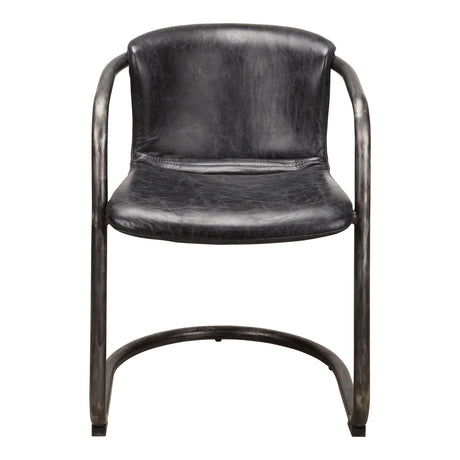 Freeman Onyx Black Leather Dining Chair (Set of 2) by MOES at Eve Furniture