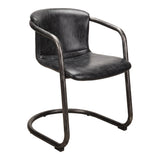Freeman Onyx Black Leather Dining Chair (Set of 2) by MOES at Eve Furniture