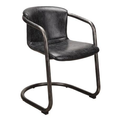 Freeman Onyx Black Leather Dining Chair (Set of 2) by MOES at Eve Furniture