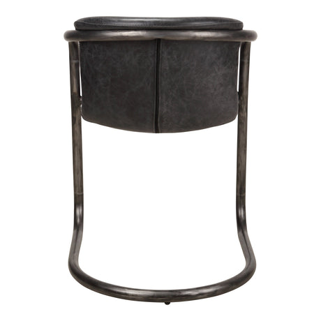 Freeman Onyx Black Leather Dining Chair (Set of 2) by MOES at Eve Furniture
