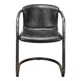 Freeman Onyx Black Leather Dining Chair (Set of 2)